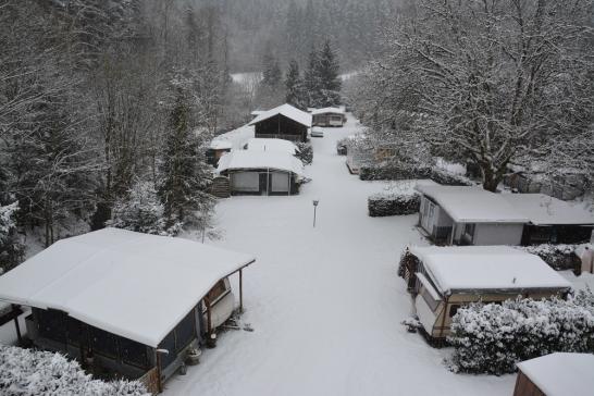 Campingplatz im Winter